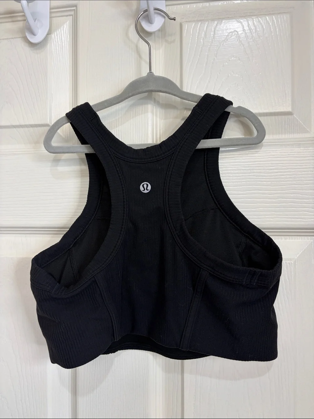 342. Lululemon Ribbed Nulu High-Neck Yoga Bra Black size 8 like new PTP 13”